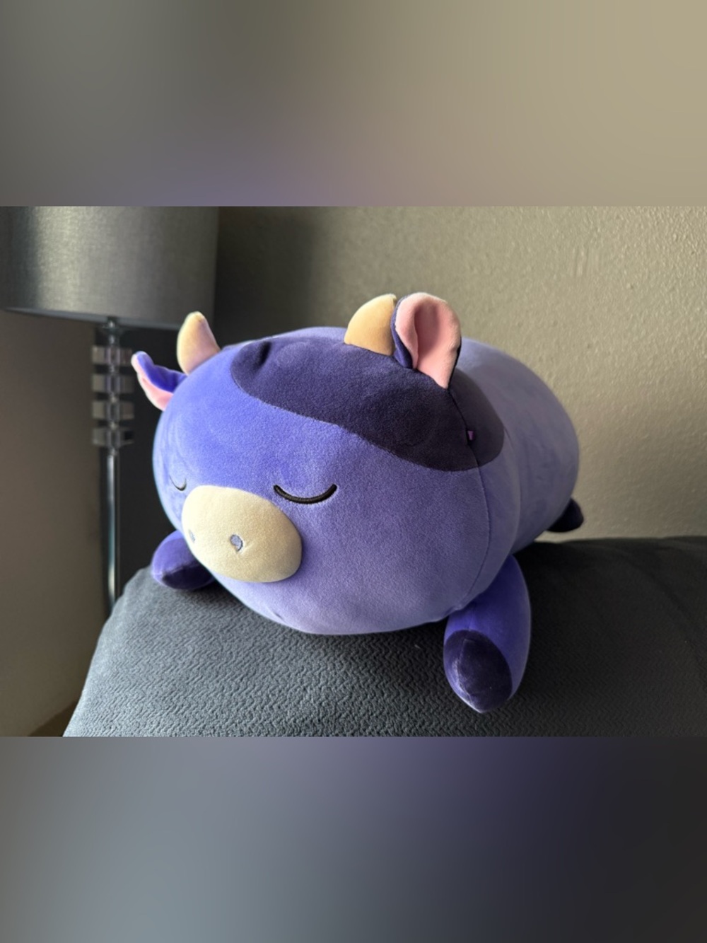 Squishmallows Ingred Sleeping Dark Purple Cow Sleep A Mallows 18”
